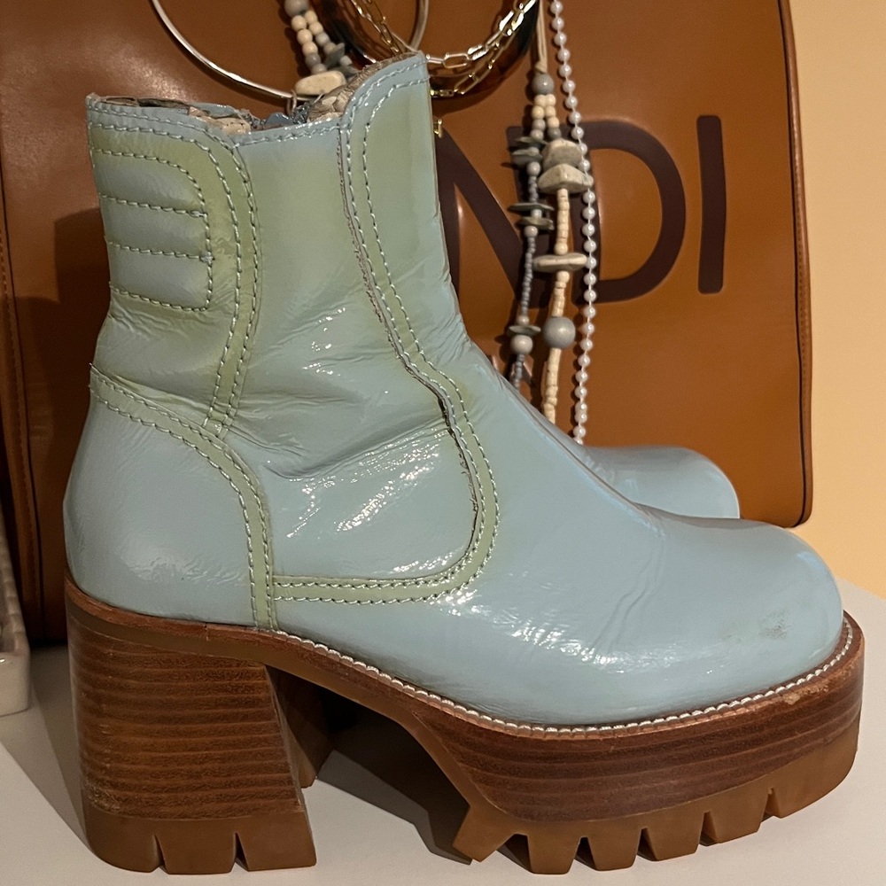 Jeffrey Campbell Women's Pastel Blue Heeled Boots - Picture 4 of 5